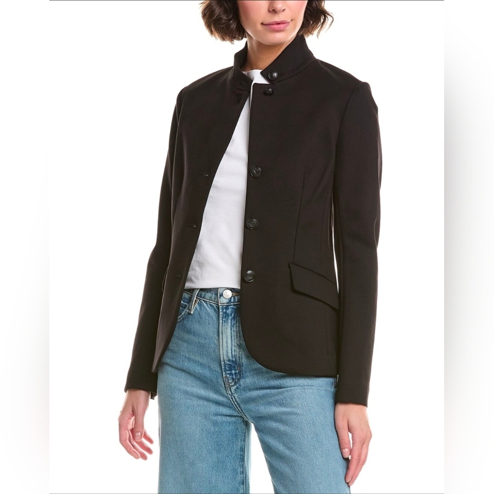 rag & bone Black Stand-Collar Tailored Blazer